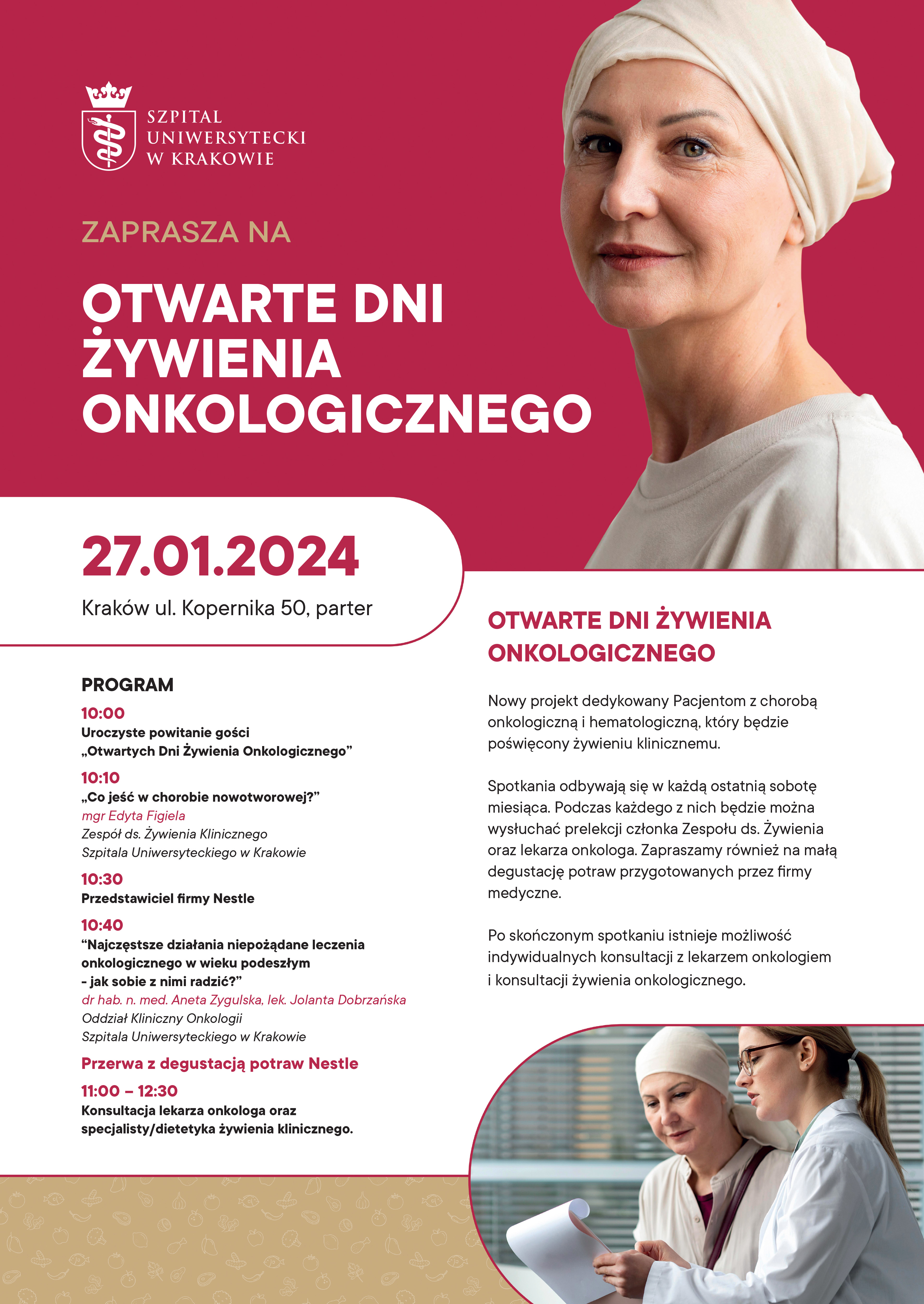 Plakat dzień otwarty żywienia onkologicznego