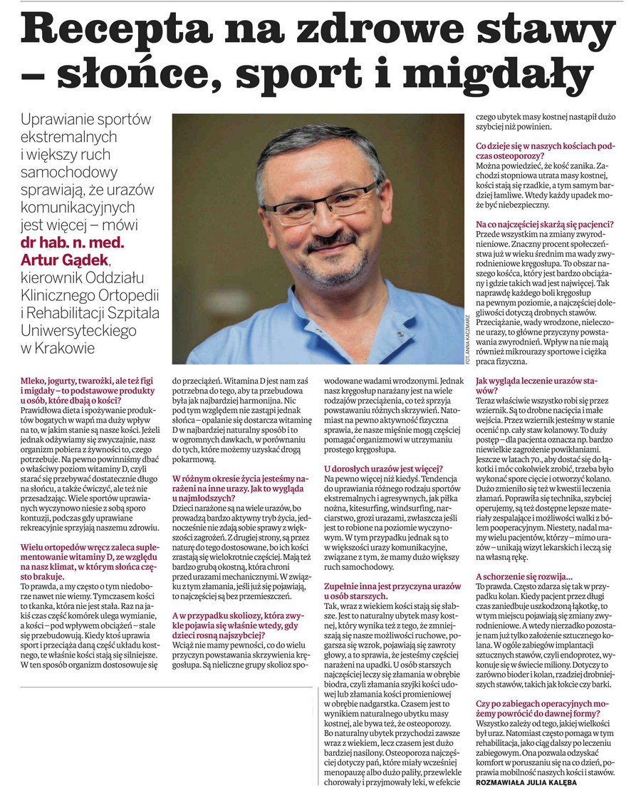recepta na zdrowe stawy slonce sport i migdaly