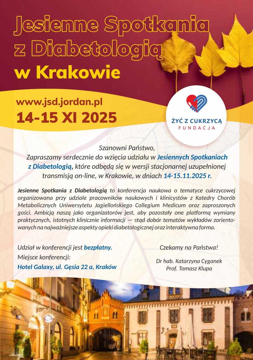 zaproszenie na Jesienne Spotkania z Diabetologią - plakat