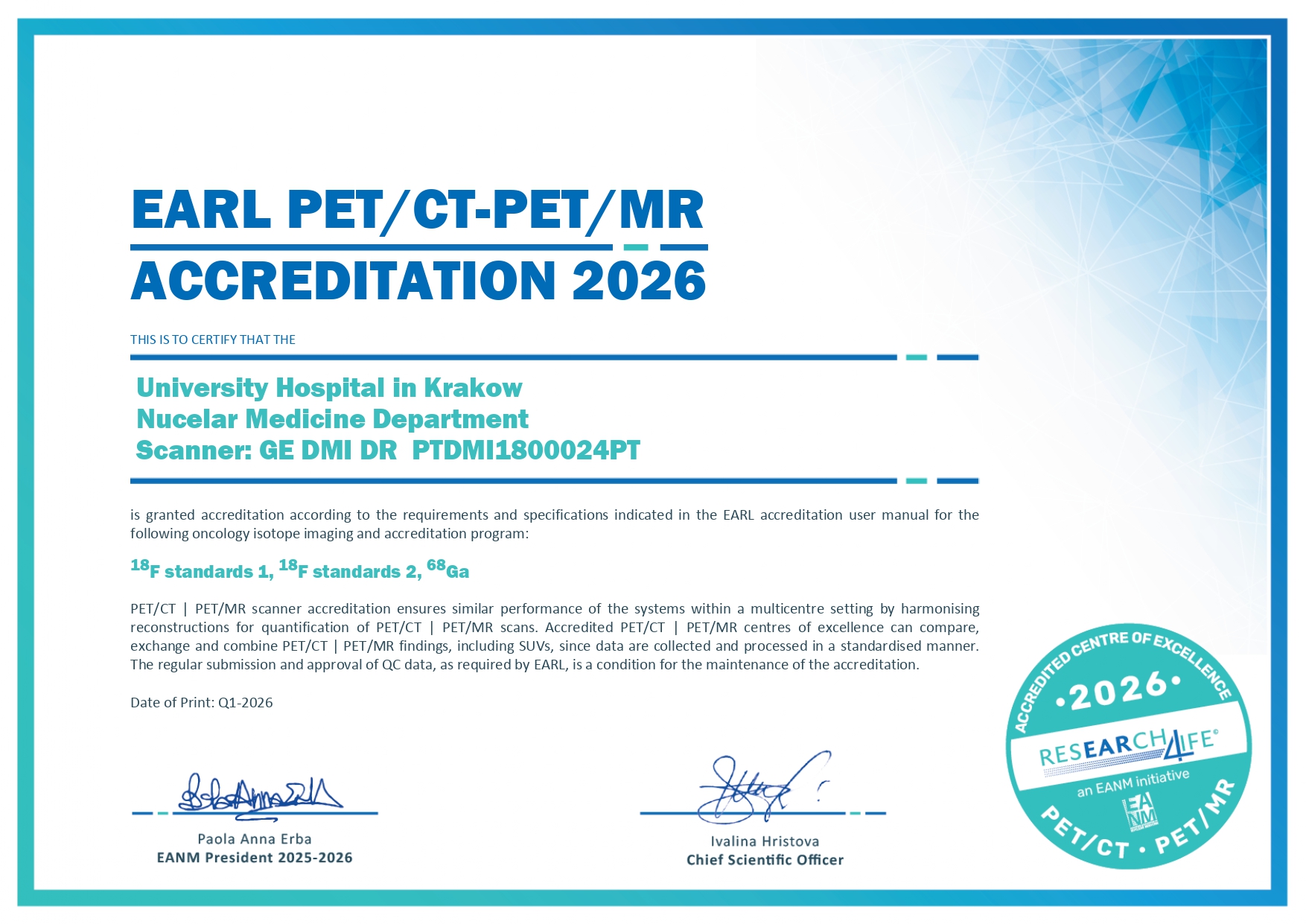EAR Certificate 2026 PET CT page 0001