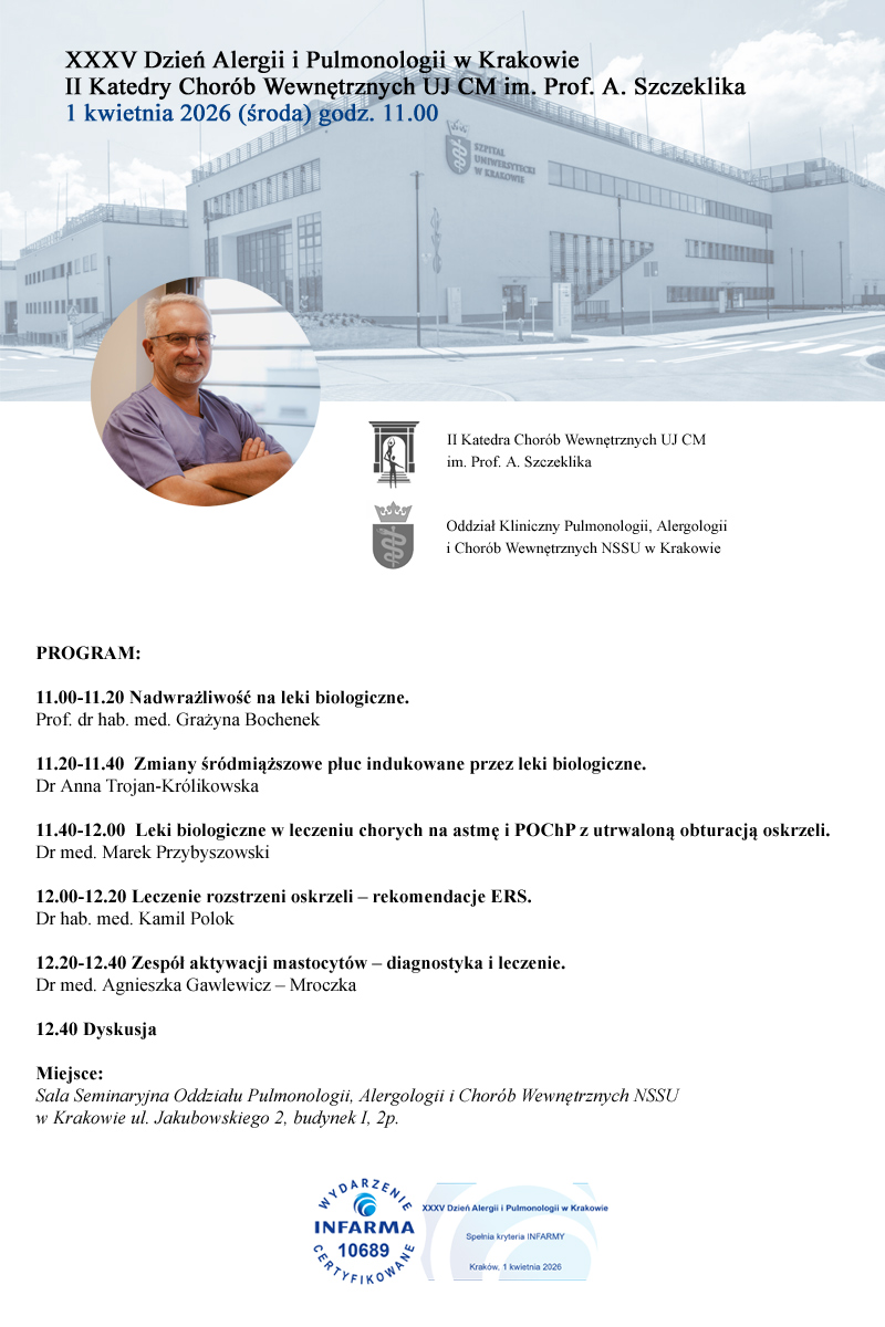 XXXV Dzień Alergii i Pulmonologii w Krakowie