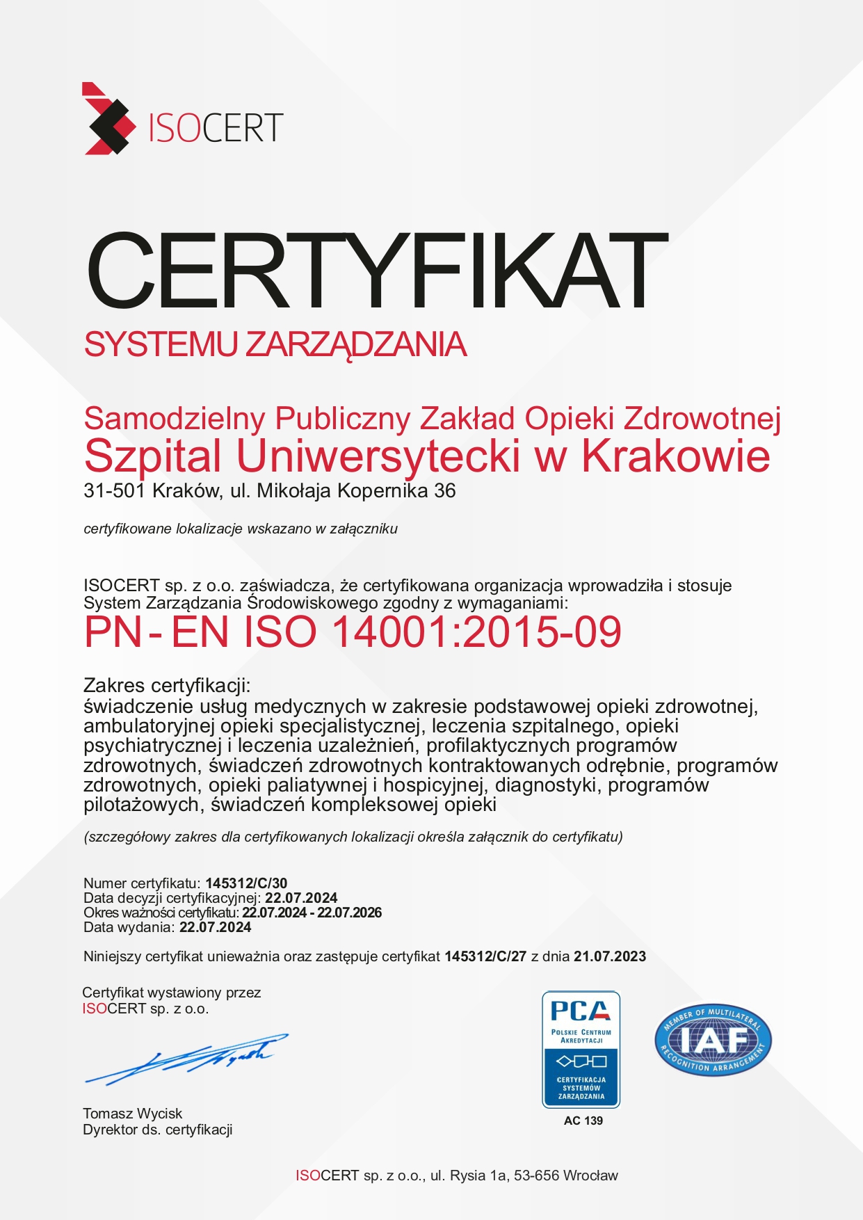 ISO 14001 System Zarządzania Środowiskiem page 0001