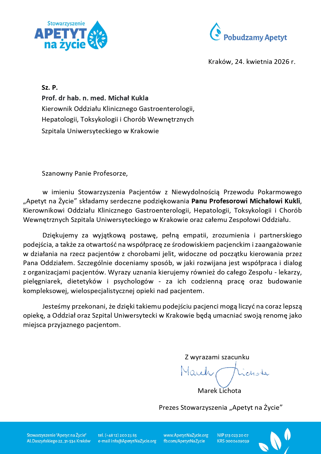 podziękowanie Prof Kukla page 0001
