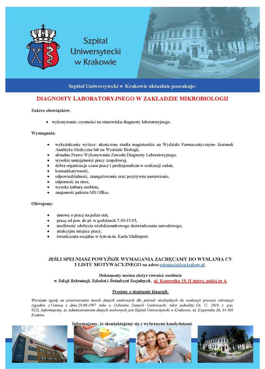 Diagnosta Laboratoryjny w Zakadzie Mikrobiologii