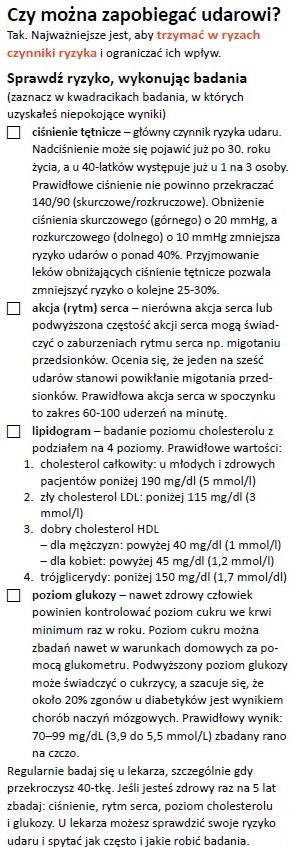 Ulotka „profilaktyka chorób naczyń mózgowych szansa na długie życie w zdrowiu” 