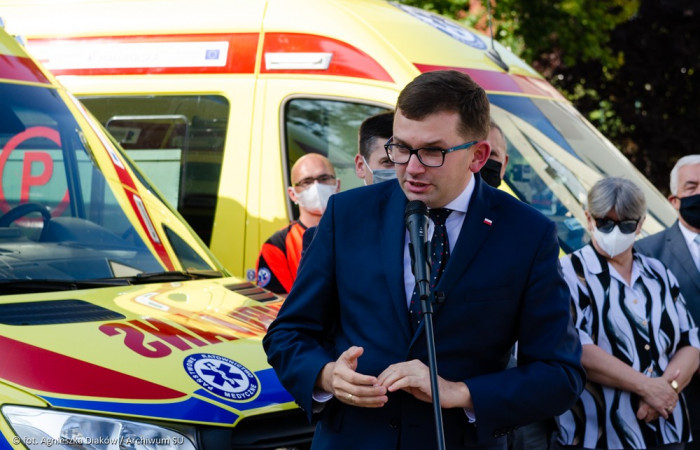 Łukasz Kmita Wojewoda Małopolski oraz Łukasz Smółka Wicemarszałek Województwa Małopolskiego przemawia