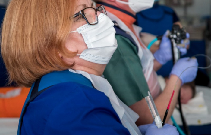 Zespół Zakładu Endoskopii podczas zabiegu