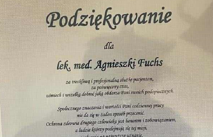 Podziękowania - zdjęcia archiwum prywatne