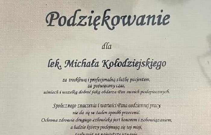 Podziękowania - zdjęcia archiwum prywatne