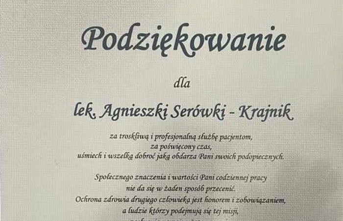 Podziękowania - zdjęcia archiwum prywatne