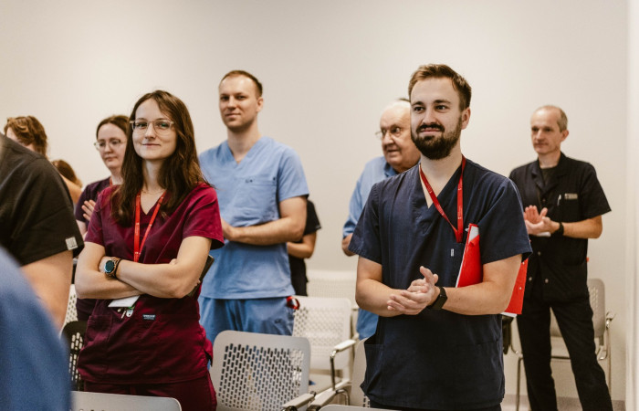 Prof. Matyja - oficjalne pożegnanie z Oddziałem - zdjęcia grupowe