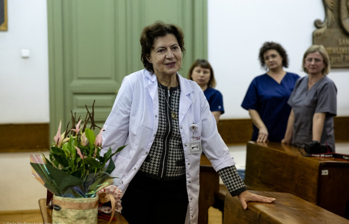 Uroczyste odprawy podczas pożegnania kierowników trzech oddziałów klinicznych