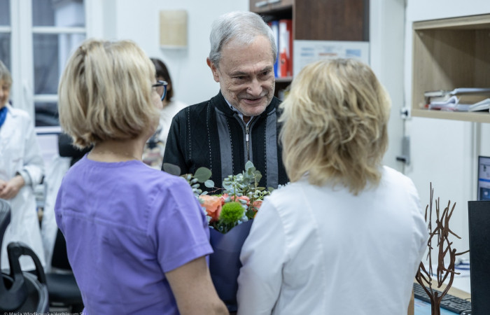 Uroczyste odprawy podczas pożegnania kierowników trzech oddziałów klinicznych