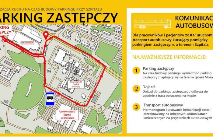 plakat informujący o bezpłatnej linii autobusowej
